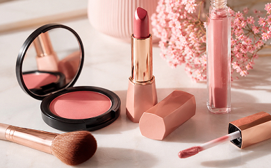 Cheeks and lips beauty makeup